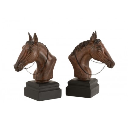 Держатель книг J-Line, комплект из 2 ед., Коричневый цвет