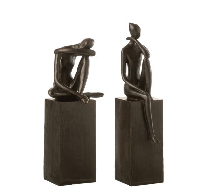 Декор J-Line, 2 в ассортименте, Коричневый цвет, 14 x 11 x 37.5 см