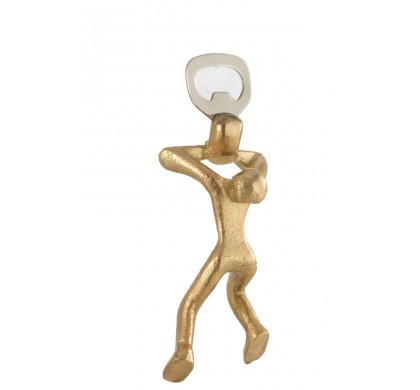 Ключ-открывалка J-Line, Алюминий, Золотой цвет, 17 x 6 x 5 см