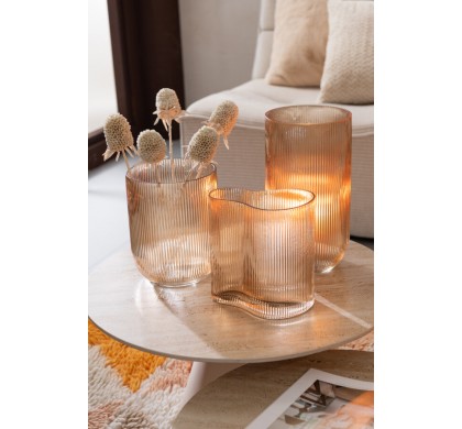 Ваза J-Line, Коричневый цвет, 16.7 x 16.7 x 21 см