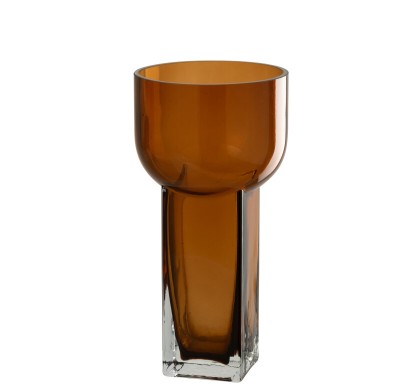 Ваза J-Line, Коричневый цвет, 13 x 13 x 26 см