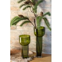 Ваза J-Line, Зелёный цвет, 13 x 13 x 26 см
