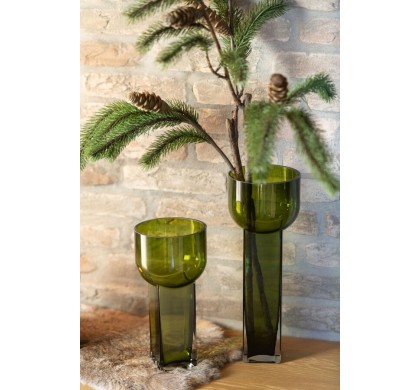 Ваза J-Line, Зелёный цвет, 13 x 13 x 26 см