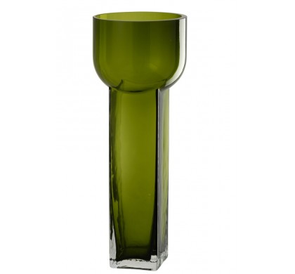Ваза J-Line, Зелёный цвет, 13 x 13 x 35 см
