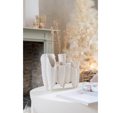 Ваза J-Line, Белый цвет, 34 x 14 x 25 см